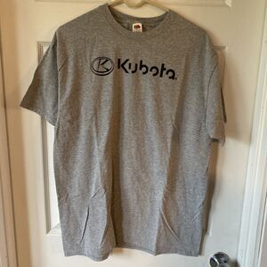 Kubota Men’s Large Grey T Shirt Fruit Of The Loom HD Cotton